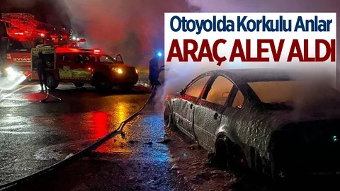 Seyir Halindeyken Alev Aldı, Sürücü Yara Almadan Kurtuldu