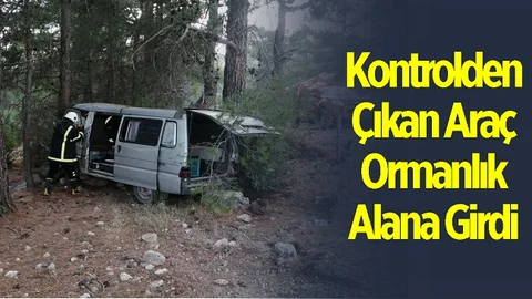 Mersin'de Minibüs Ormanlık Alana Girdi, 1 Yaralı