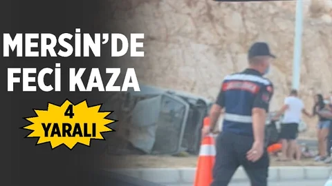 Kontrolden Çıkan Otomobil Takla Attı, Kazada 4 Kişi Yaralandı