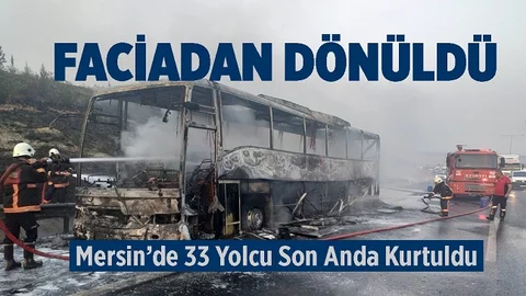 Otobüs Alevlere Teslim Oldu, Yolcular Son Anda Kurtuldu