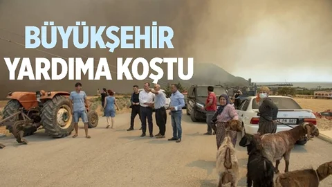 Mersin BŞB Yangın Bölgesinde Vatandaşa Destek Veriyor