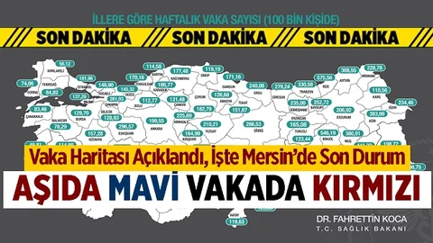 Kovid Vaka Haritası Açıklandı! İşte Mersin'in Durumu...