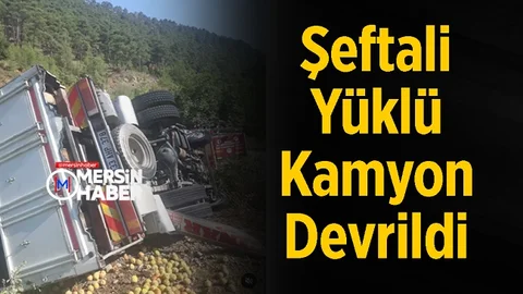 Şeftali Yüklü Kamyon Virajı Alamadı, Yaralılar Var...