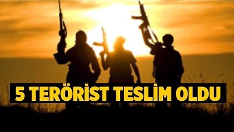 Bakanlık Açıkladı, 5 Terörist Teslim Oldu
