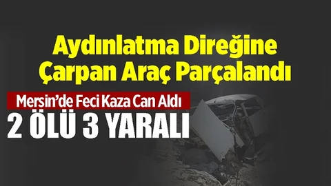 Tünel Girişindeki Aydınlatma Direğine Çarpan Araçta 2 Can Gitti