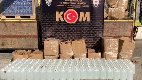 Mersin'de 180 Bidon Halinde Toplam 900 Litre Etil Alkol Ele Geçirildi