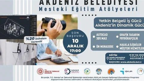 Akdeniz Belediyesi Mesleki Eğitim Atölyeleri’ne Başvurular Başladı