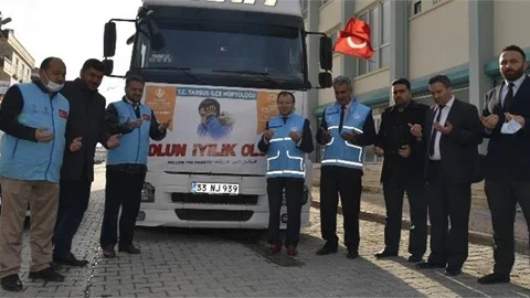 Tarsus Müftülüğü Harekat Bölgesine Yardım Tırı Gönderdi
