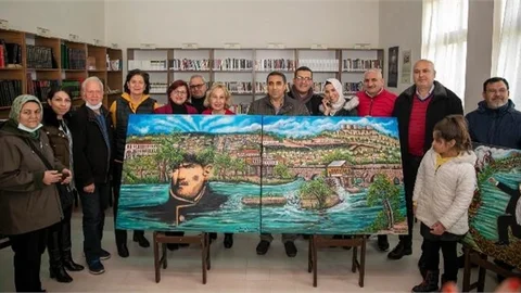 Ressam Kundak, Bir Tablosunu Gazi Çiftliği’ne Hediye Etti