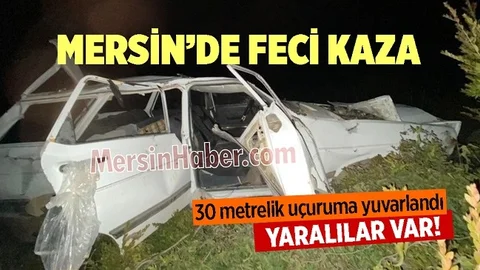 Kontrolden Çıkan Otomobil Uçuruma Yuvarlandı