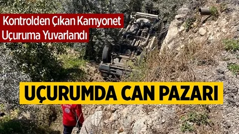 Mersin'de Bir Araç 5 Metrelik Uçurumdan Yuvarlandı