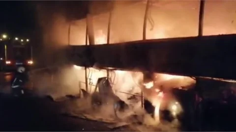 Tem Otoyolunda Otobüs Yangını