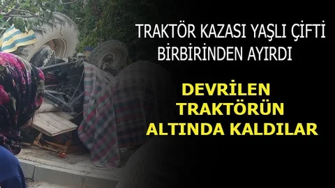 Kontrolden Çıkan Traktör Devrildi