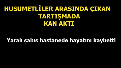 Aralarında Husumet Bulunan Şahısların Tartışmasında Kan Aktı