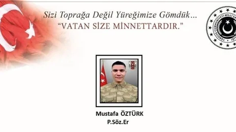 Kuzey Irak'tan Acı Haber, Piyade Sözleşmeli Er Mustafa Öztürk Şehit Oldu