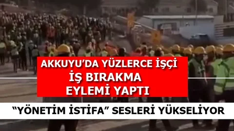 Akkuyu'da Yüzlerce İşçi Protesto Yapıyor