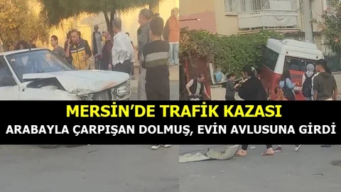 Arabayla Çarpışan Dolmuş Evin Avlusuna Girdi