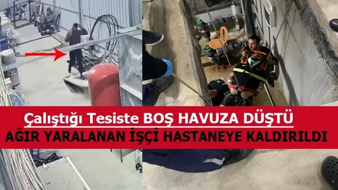 Çalıştığı Tesiste Boş Havuza Düştü, Yardımına İtfaiye Yetişti