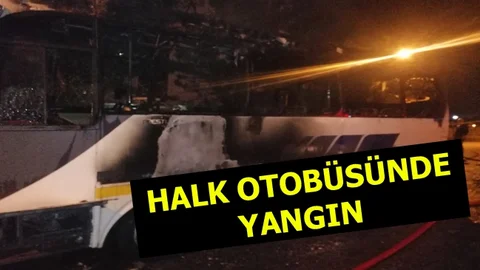 Halk Otobüsü Yandı, Kullanılamaz Hale Geldi