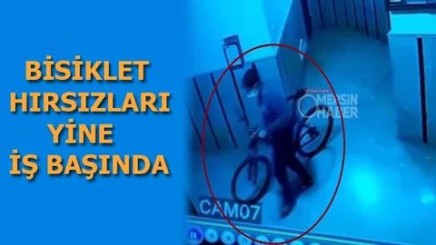 Apartmandan Bisiklet Hırsızlığı Kamerada