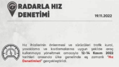 24 Bin 125 Araç/sürücüsü Hız İhlalinden Ceza Yedi