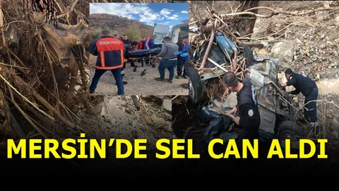 Mersin'de Sel Can Aldı: 2 Araç Sulara Kapıldı