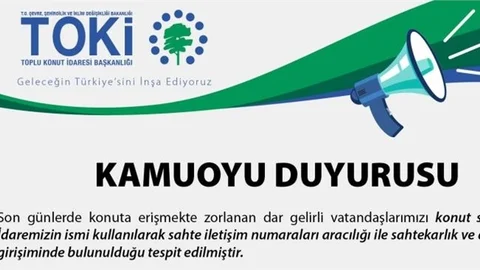 Dolandırıcılara Karşı TOKİ'den Uyarı