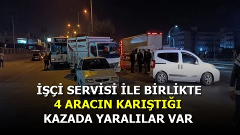 Tarsus'ta 4 Aracın Karıştığı Kazada Yaralılar Hastaneye Kaldırıldı
