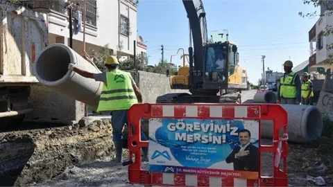 MESKİ, Tarsus’ta Yağmursuyu Çalışmalarına Devam Ediyor