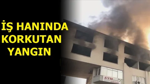 Mersin'de İş Hanında Yangın Çıktı