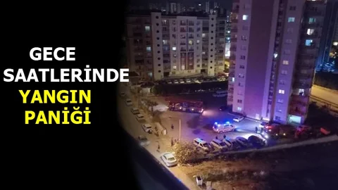 Mersin'de Gece Saatlerinde Bir Apartmanda Yangın Çıktı