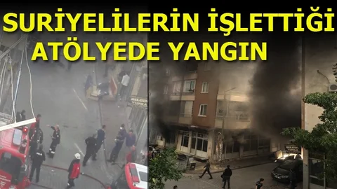 Suriyelilerin İşlettiği Atölyede Yangın