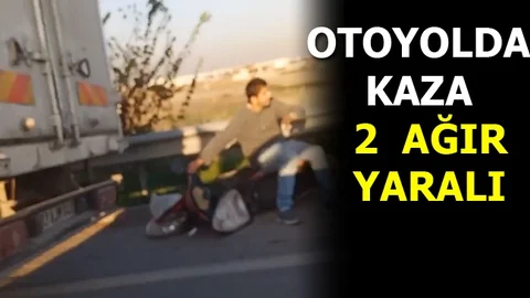 Motosiklet Tıra Çarptı: 2 Ağır Yaralı