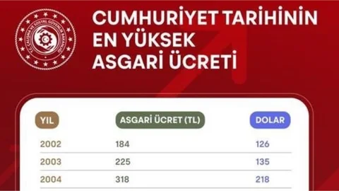 Yıllara Göre Dolar Bazında Asgari Ücret Miktarları