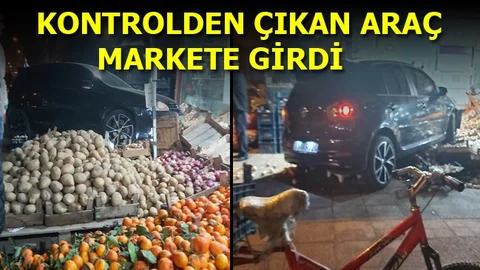 Kontrolden Çıkan Araç Markete Girdi
