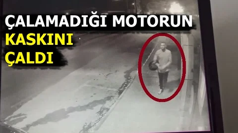 Hırsızlık İçin Gittiği Motosikleti Çalamayınca Kaskını Çaldı