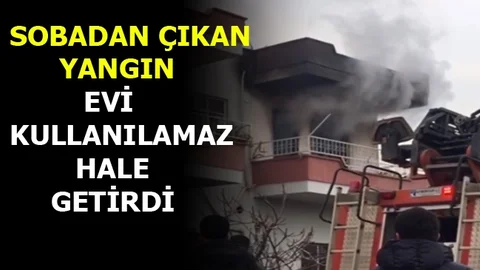 Sobadan Çıkan Kıvılcımda Ev Yanarak Kullanılamaz Hale Geldi