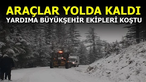 Büyükşehir Ekipleri Yolda Kalan 6 Araç ve 1 Ambulansın Yolunu Açtı