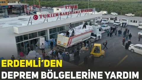 Erdemli Belediyesinden "Deprem Bölgelerine Yardım"