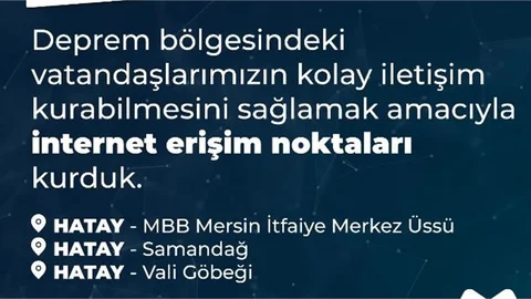Mersin’den Hatay’a ‘internet Erişim Noktaları’