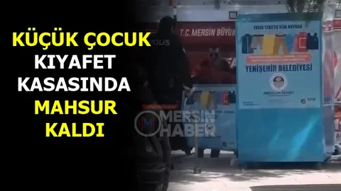Kıyafet Kasasına Mahsur Kaldı, Yardımına İtfaiye Yetişti