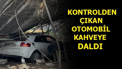 Kontrolden Çıkan Otomobil Kahveye Daldı