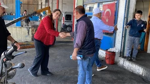 Mersin İyi Parti Milleyvekili Adayı Esin Erkoç Sanayi Esnafını Unutmadı