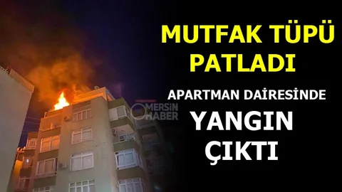 Mersin'de Apartman Dairesinde Yangın