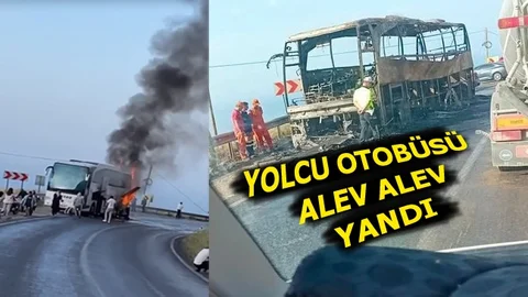 Uzun Yol Otobüsü Alev Alev Yandı