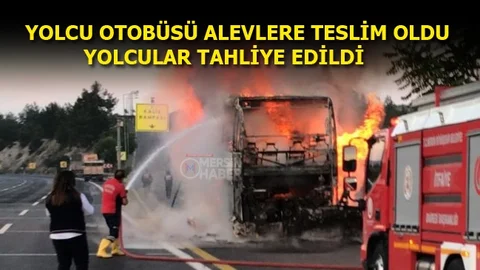 Yolcu Otobüsü Alev Alev Yandı