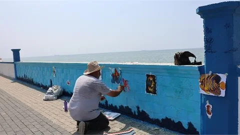 Karaduvar Sardalya Parkının Etrafı Akvaryuma Dönüştü