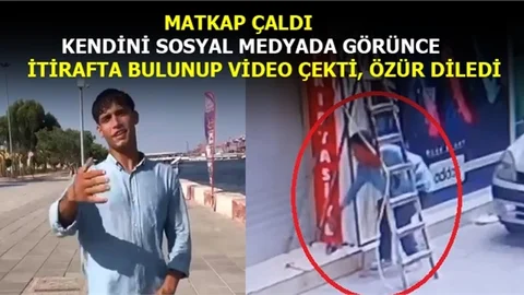Matkap Çaldı Pişman Oldu, Video Çekerek Özür Diledi