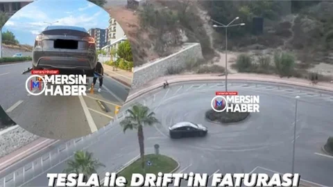 Mersin'de Tesla İle Driftin Faturası Ağır Oldu!