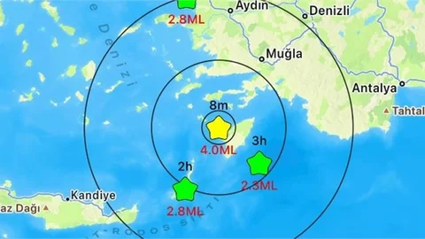 Ege Denizi'nde Kaydedilen 4.1 Büyüklüğündeki Deprem Datça'yı Salladı